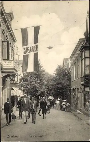 Ak Zandvoort Nordholland Niederlande, De Kerkstraat, Pension Restaurant