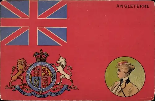 Wappen Ak Angleterre, Großbritannien, Landesfahne