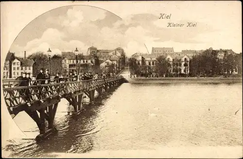 Ak Kiel in Schleswig Holstein, Kleiner Kiel, Brücke