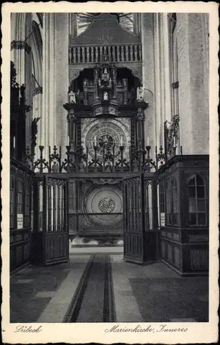 Ak Hansestadt Lübeck, Marienkirche, Inneres