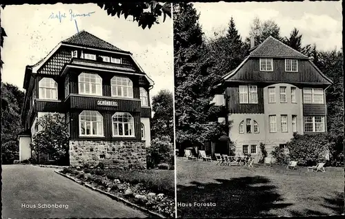 Ak Braunlage im Oberharz, Haus Schönberg, Haus Foresta, Am Jemerstein 1 und 3