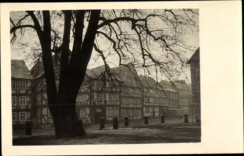 Foto Ak Bad Sooden Allendorf an der Werra Hessen, Straßenpartie, Alte Fachwerkhäuser