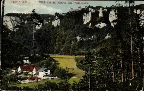 Ak Beuron an der Donau Württemberg, St. Maurus, Wildenstein