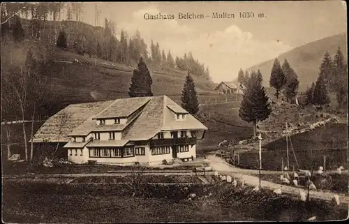 Ak Multen Aitern im Schwarzwald Baden Württemberg, Gasthaus Belchen