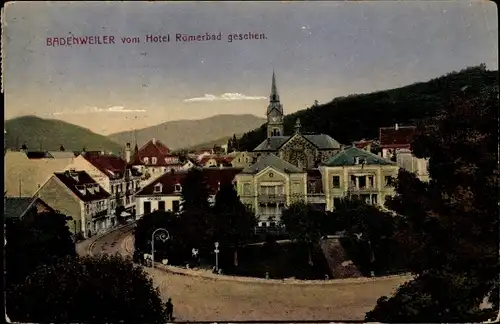 Ak Badenweiler im Schwarzwald, Ort vom Hotel Römerbad gesehen