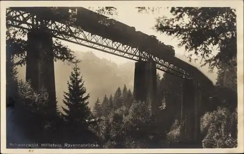 Ak Breitnau im Schwarzwald, Höllental, Höllsteig, Ravenna Viadukt, Eisenbahnbrücke