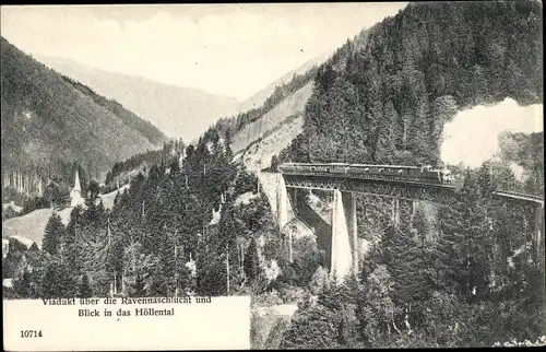 Ak Breitnau im Schwarzwald, Ravennaschlucht, Blick ins Höllental