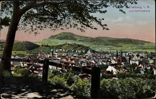 Ak Freiburg im Breisgau, Ort vom Schlossberg gesehen