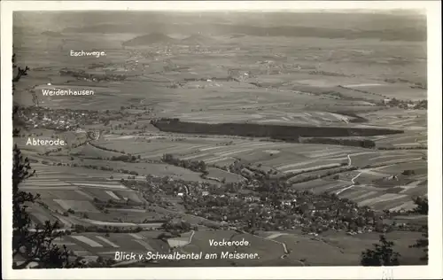 Ak Vockerode Meißner in Hessen, Blick vom Schwalbental, Abterode, Weidenhausen, Eschwege