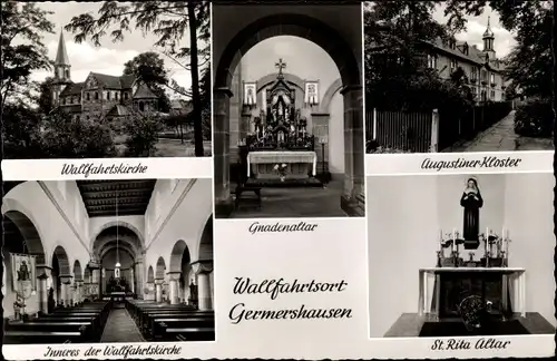 Ak Germershausen Untereichsfeld, Wallfahrtskirche, Augustiner Kloster, Gnadenaltar, St. Rita Altar