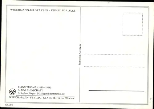 Künstler Ak Thoma, Hans, Mainlandschaft