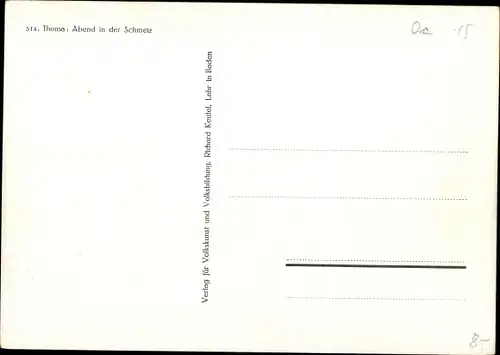 Künstler Ak Thoma, Hans, Abend in der Schweiz