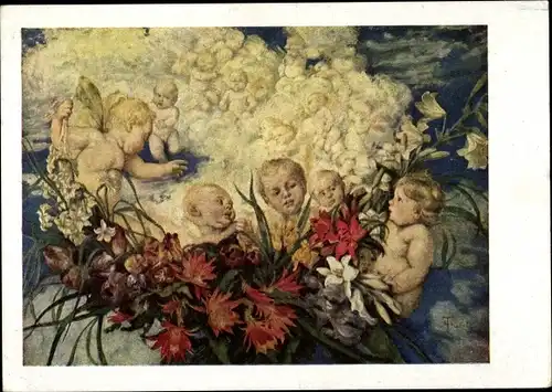 Künstler Ak Thoma, Hans, Engelswolke