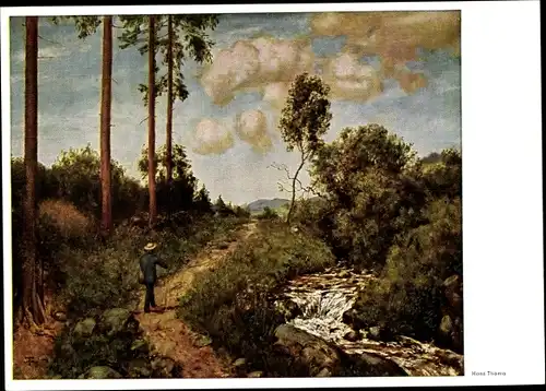 Künstler Ak Thoma, Hans, Der Wanderer, Landschaft