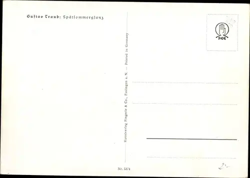Künstler Ak Traub, Gustav, Spätsommerglanz
