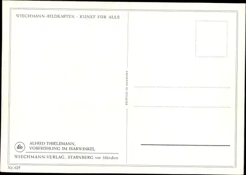 Künstler Ak Thielemann, Alfred, Vorfrühling im Isarwinkel