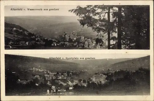 Ak Altenfeld Großbreitenbach in Thüringen, Panorama vom Wasserwerk und vom Sportplatz aus