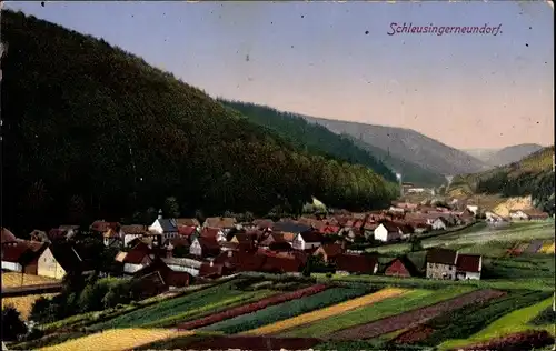 Ak Schleusingen in Thüringen, Schleusingerneundorf, Panorama