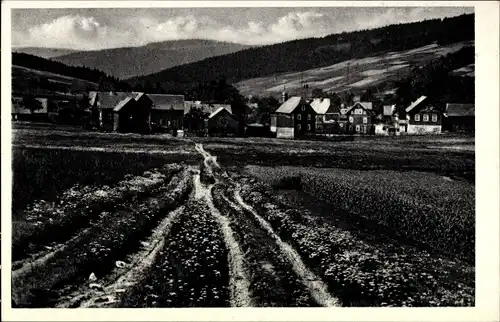 Ak Spechtsbrunn Sonneberg in Thüringen, Gasthaus zum Rennsteig, Gesamtansicht