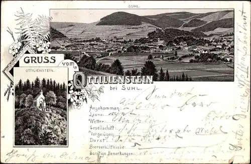 Litho Suhl in Thüringen, Gesamtansicht, Ottilienstein