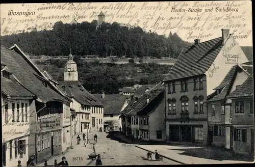 Ak Wasungen im Thüringer Wald, Neutorstraße, Schloßberg