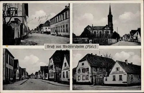 Ak Mechtersheim Römerberg in Rheinland Pfalz, Gasthaus zum Hirsch, Kirche