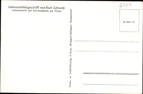 Ak Leimersheim Rülzheim in Rheinland Pfalz, Ortsansichten, Lebensmittelgeschäft