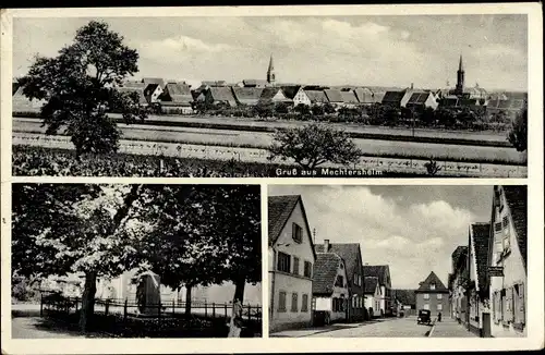 Ak Mechtersheim Römerberg in Rheinland Pfalz, Blick auf den Ort, Denkmal