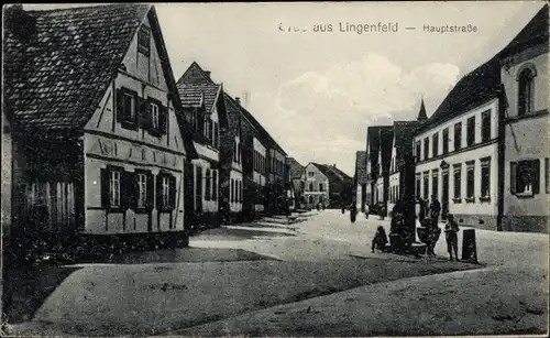 Ak Lingenfeld in Rheinland Pfalz, Hauptstraße, Brunnen