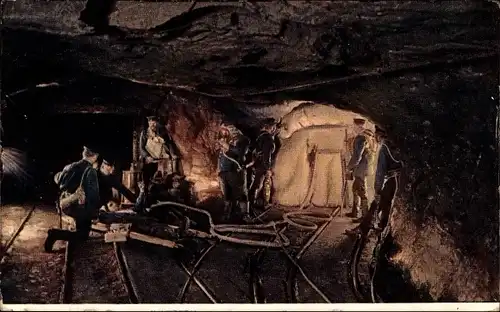 Ak Bergleute im Stollen, Bergbau
