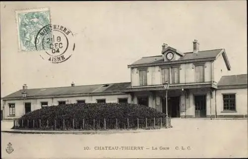 Ak Château Thierry Aisne, La Gare