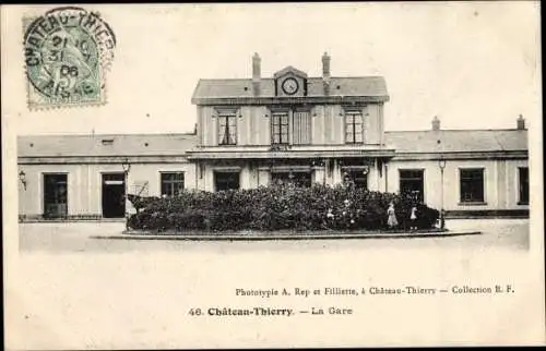 Ak Château Thierry Aisne, La Gare