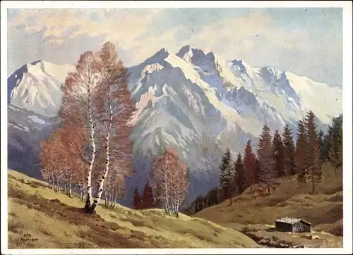 Künstler Ak Süßmayr, Jos., Vorfrühling im Gebirge, Landschaft