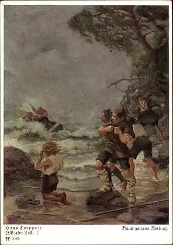 Künstler Ak Toepper, H., Baumgartens Rettung, Wilhelm Tell I