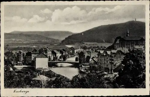 Ak Eschwege im Werratal, Panoramablick auf den Ort mit Berglandschaft