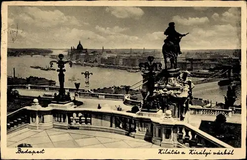 Ak Budapest Ungarn, Aussicht von der Burg