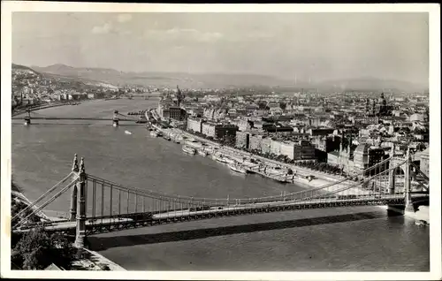 Ak Budapest Ungarn, Aussicht vom Blocksberg