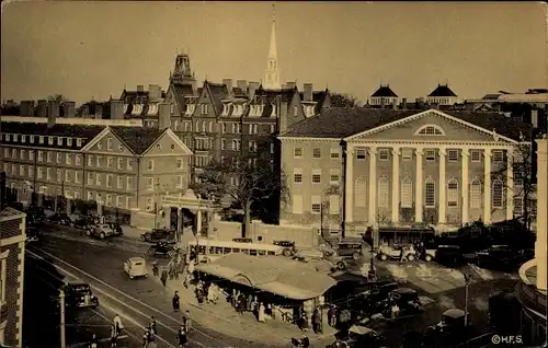 Ak Cambridge Massachusetts USA, Harvard University, Harvard Square, Looking towards The Yard