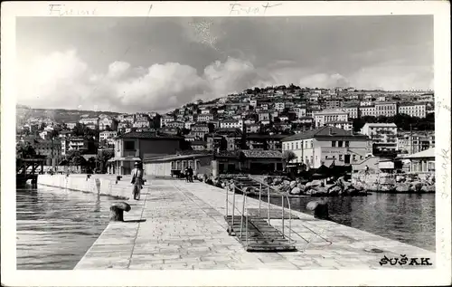Ak Sušak Sussak Kroatien, Blick auf die Stadt, Promenade