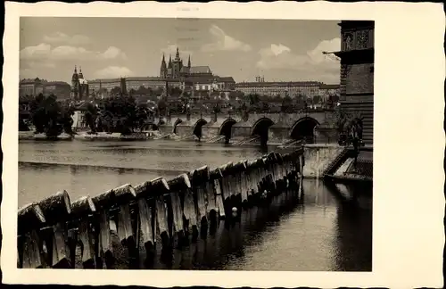 Ak Praha Prag Tschechien, Hradschin, Karlsbrücke