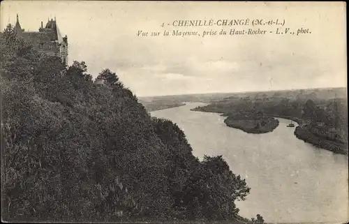 Ak Chenillé Changé Maine et Loire, Vue sur la Mayenne, prise du Haut Rocher