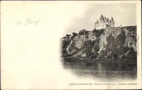 Ak Chenillé Changé Maine et Loire, Bords de la Mayenne, Chateau du Rocher