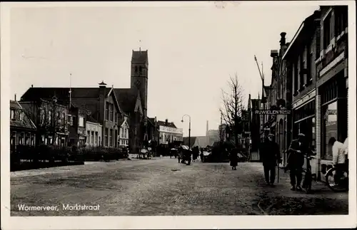 Ak Wormerveer Nordholland Niederlande, Marktstraat