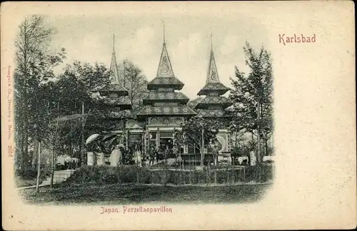 Ak Karlovy Vary Karlsbad Stadt, Japanischer Porzellanpavillon