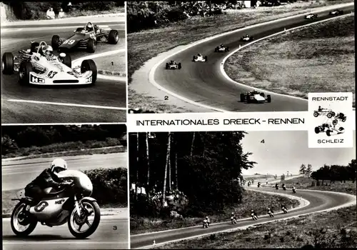 Ak Schleiz im Vogtland Thüringen, Schleizer Dreieck Rennen 1975, M. Laiv, J. Lenk, Motorrad