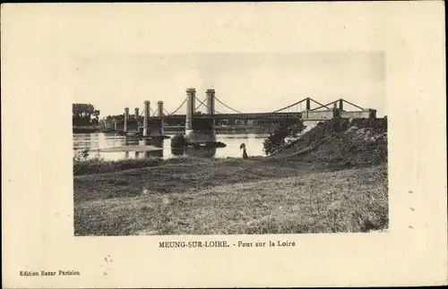 Ak Meung sur Loire Loiret, Pont sur la Loire