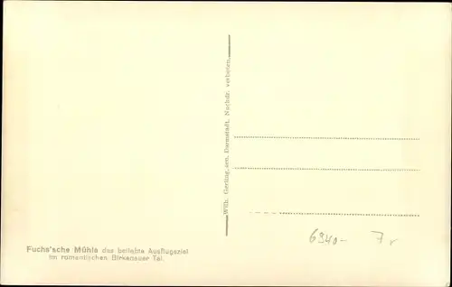 Ak Weinheim an der Bergstraße Baden, Fuchs'sche Mühle, Gaststube