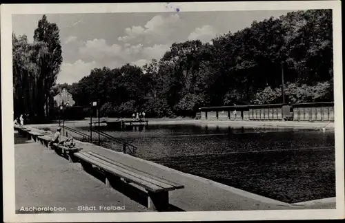 Ak Aschersleben im Salzlandkreis, Städtisches Freibad