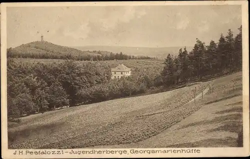 Ak Georgsmarienhütte in Niedersachsen, Blick z. Pestalozzi Jugendherberge