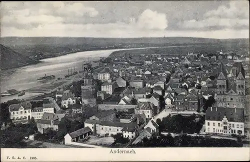 Ak Andernach am Rhein, Gesamtansicht